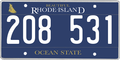 RI license plate 208531