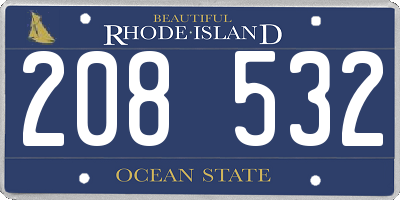 RI license plate 208532