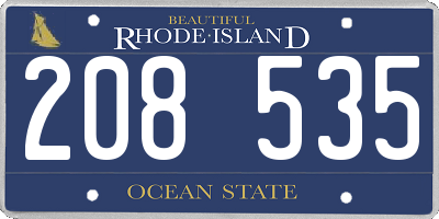 RI license plate 208535