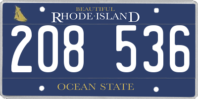 RI license plate 208536