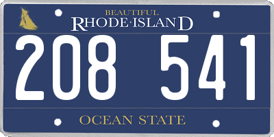 RI license plate 208541