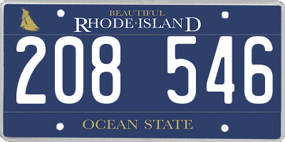 RI license plate 208546