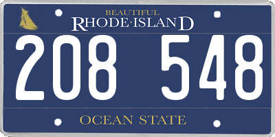 RI license plate 208548