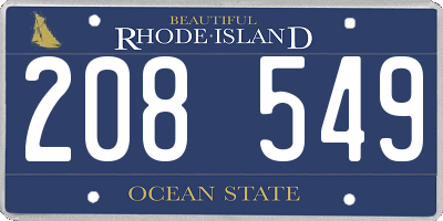 RI license plate 208549