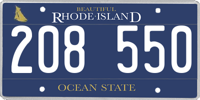 RI license plate 208550
