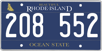 RI license plate 208552