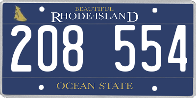 RI license plate 208554