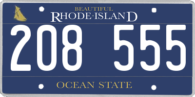 RI license plate 208555