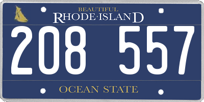 RI license plate 208557