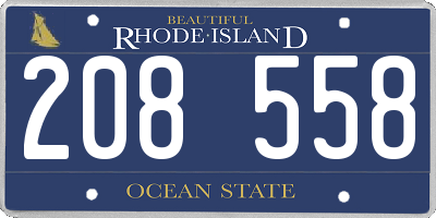 RI license plate 208558