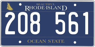 RI license plate 208561