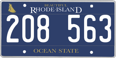 RI license plate 208563