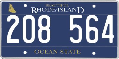 RI license plate 208564