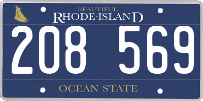 RI license plate 208569