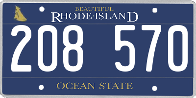 RI license plate 208570