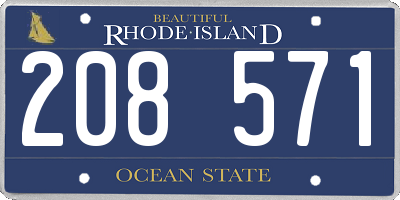 RI license plate 208571