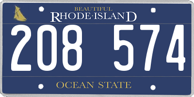 RI license plate 208574