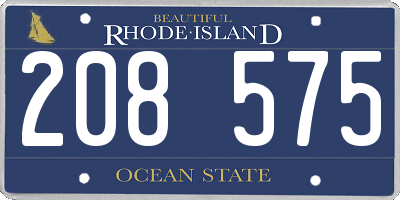 RI license plate 208575