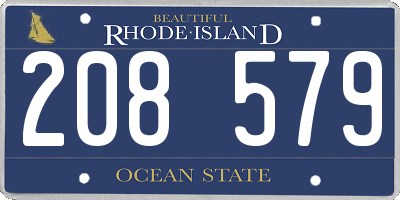 RI license plate 208579