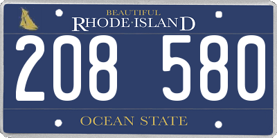 RI license plate 208580