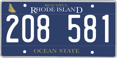 RI license plate 208581