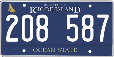 RI license plate 208587