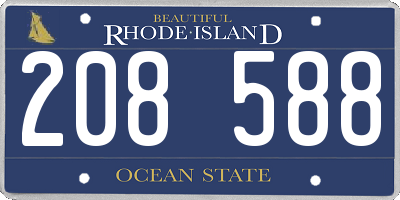 RI license plate 208588
