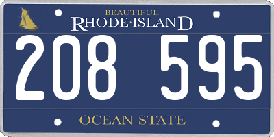 RI license plate 208595