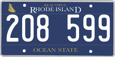 RI license plate 208599
