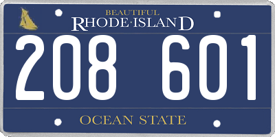 RI license plate 208601