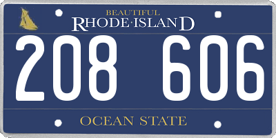 RI license plate 208606