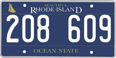 RI license plate 208609