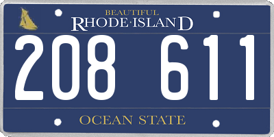 RI license plate 208611