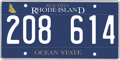 RI license plate 208614