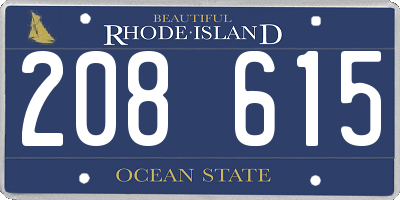 RI license plate 208615