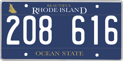 RI license plate 208616