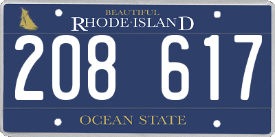 RI license plate 208617