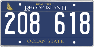 RI license plate 208618