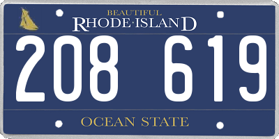 RI license plate 208619