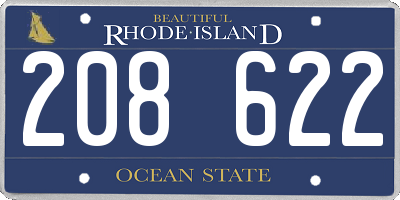 RI license plate 208622