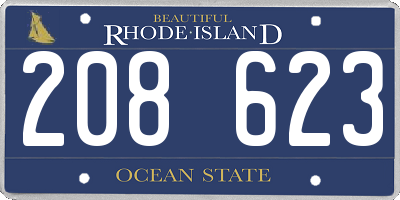 RI license plate 208623