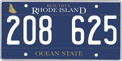 RI license plate 208625