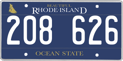RI license plate 208626