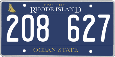 RI license plate 208627