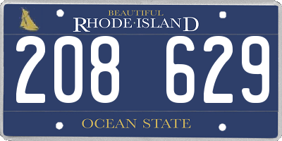 RI license plate 208629
