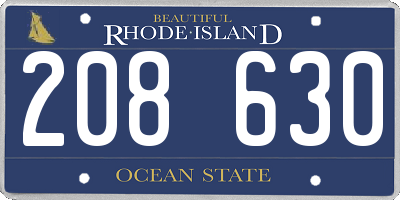 RI license plate 208630