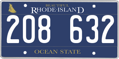 RI license plate 208632