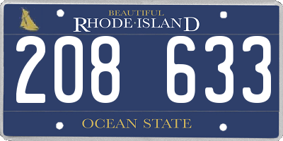RI license plate 208633