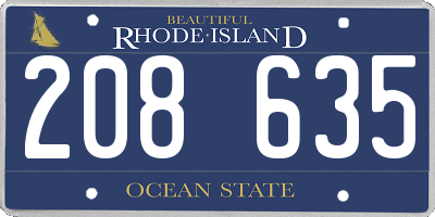 RI license plate 208635