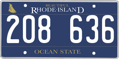 RI license plate 208636